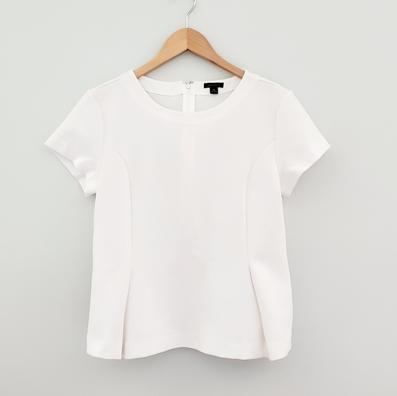 Ann Taylor Tops - Ann Taylor white short sleeve pleated top medium